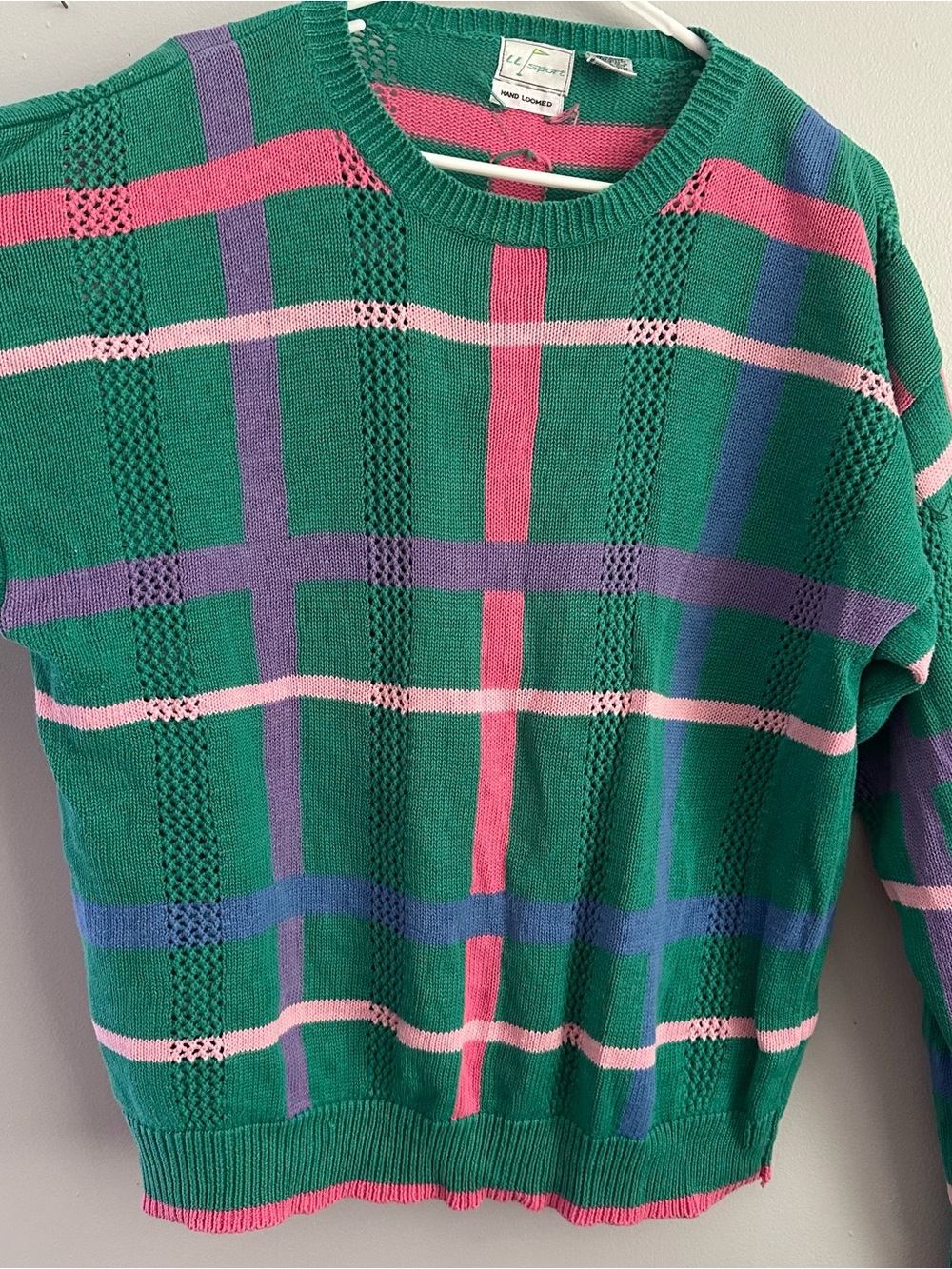 Vintage XL LL Sport hand loomed knit sweater womens men’s united - Picture 7 of 8